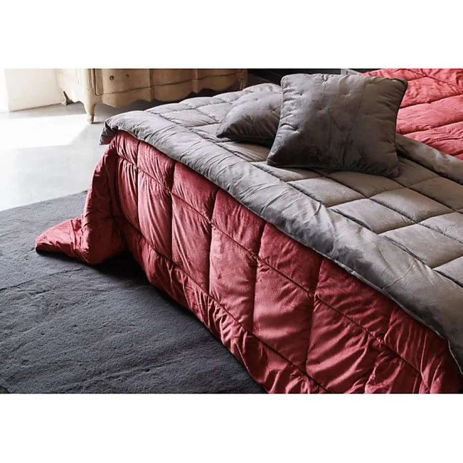 Vent Du Sud Couvre lit velours matelassé "Moki" toutes dimensions - Moki Camel - 220 x 240 cm pour lit 140 x 190 cm à 160 x 200 cm