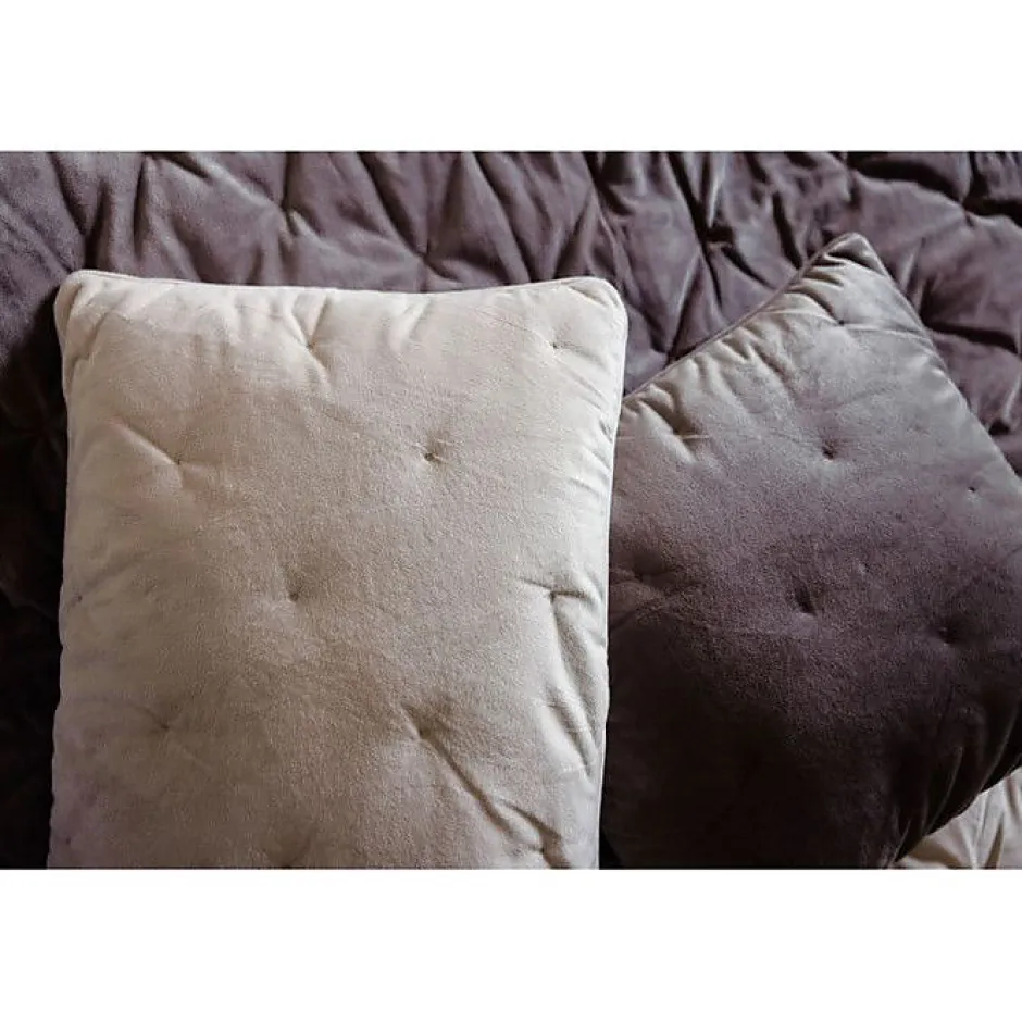 Vent Du Sud Couvre lit velours matelassé surpiqué "Gipsy" toutes dimensions - Gipsy Olive - 220 x 240 cm pour lit 2 places