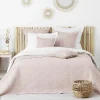 Douceur D'Intérieur Couvre-lit 2 personnes matelassé 220x240 microfibre uni Florette rose Discount