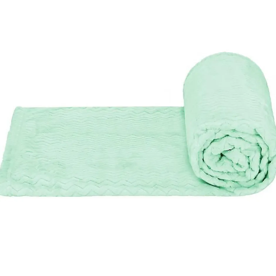 Springos Couvre-lit - - 160x200 cm - Doux - Motif zigzag - Vert pastel Hot