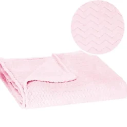 Springos Couvre-lit - - Zigzag - 160 x 200 cm - Rose pastel - 100% polyester
