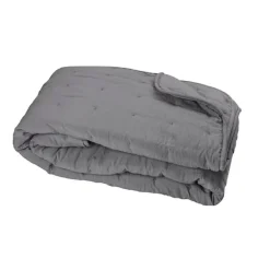 Couvre-Lit en microfibre matelassée (240x260 cm - Ardoise) Outlet