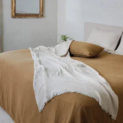 Linnea Couvre-lit 150x200 cm coton collection PAROS marron houblon Online
