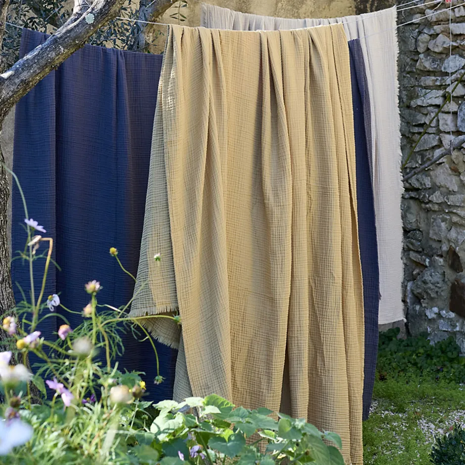 Linnea Couvre-lit 150x200 cm coton collection PAROS beige chanvre