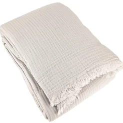 Linnea Couvre-lit 260x240 cm coton collection PAROS beige ficelle