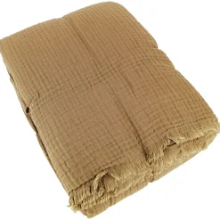 Linnea Couvre-lit 260x240 cm coton collection PAROS marron houblon