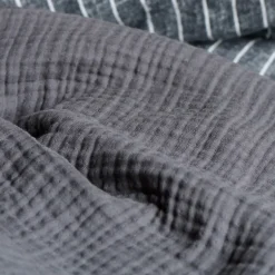 Linnea Couvre-lit 150x200 cm coton collection PAROS noir caviar