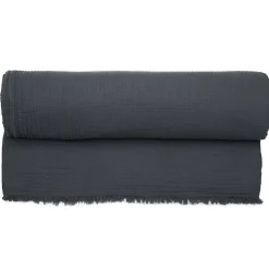 Linnea Couvre-lit 150x200 cm coton collection PAROS noir caviar