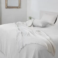 Linnea Couvre-lit 150x200 cm coton collection PAROS blanc neige Online