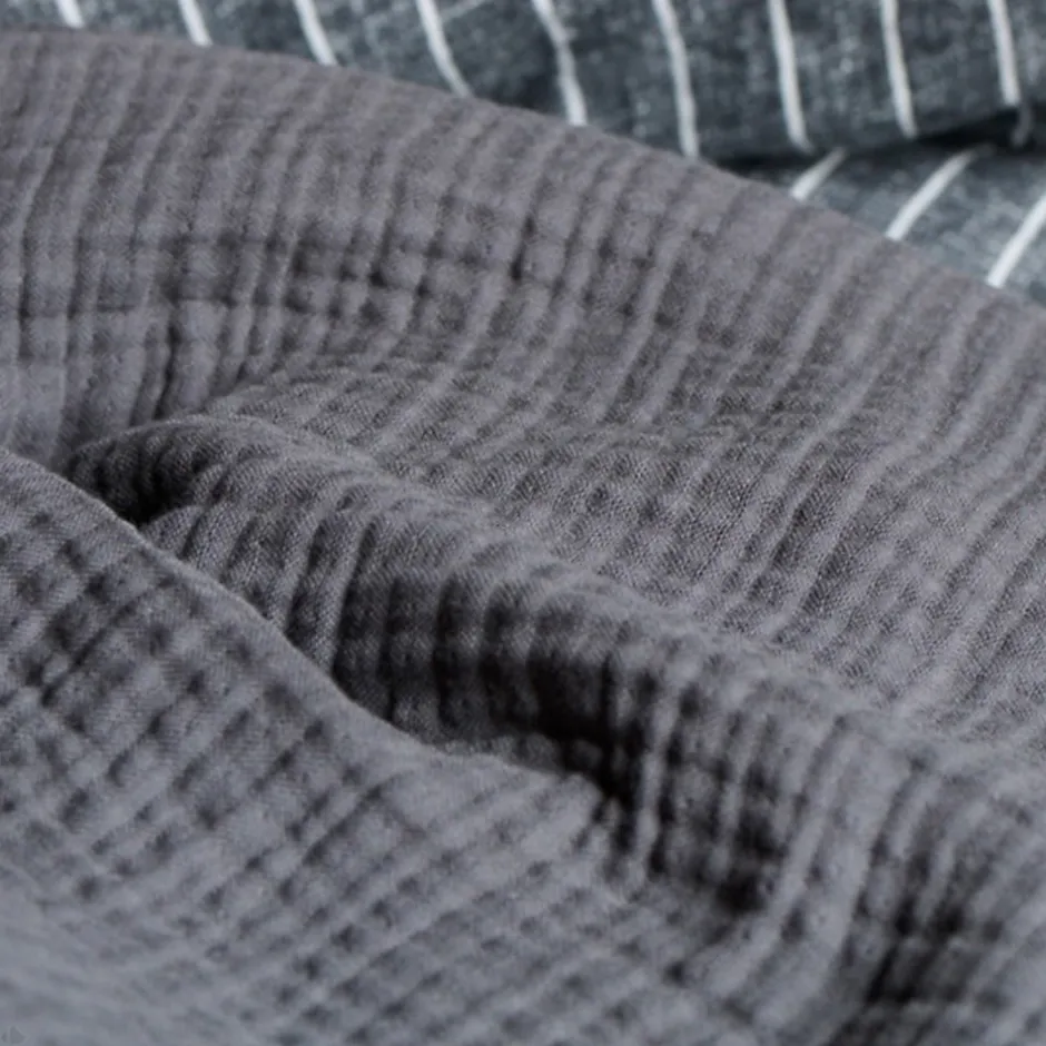 Linnea Couvre-lit 260x240 cm coton collection PAROS noir caviar