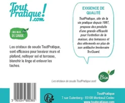 Guard Industrie Cristaux de Soude Bio 700g en Pot Réutilisable Qualité Supérieure Naturel Français