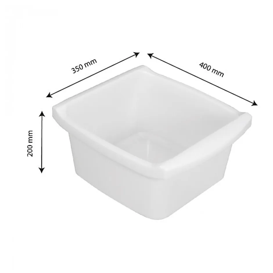 Gilac Cuvette rectangulaire profonde 16 L - blanc