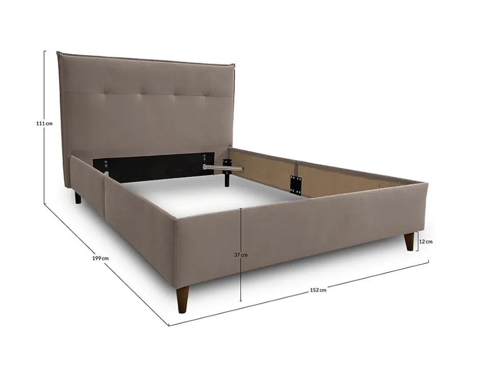 Best Mobilier Dali - cadre de lit - 140x190 - en velours -