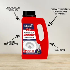 Déboucheur liquide Turbo WC Fulgurant 500g Clearance