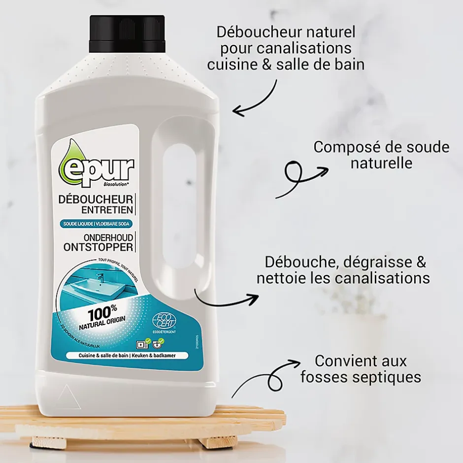 Epur Déboucheur soude pour canalisations 1L Sale