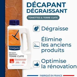 Starwax Décapant avant protection tomettes et terres cuites 1L