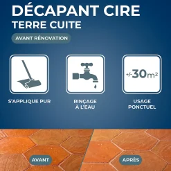 Starwax Décapant cire tomettes et terres cuites 1L