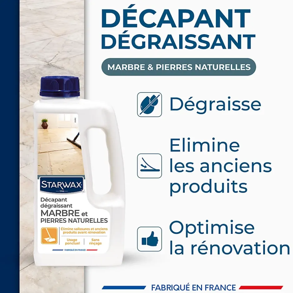 Starwax Décapant sans rinçage marbre et pierres naturelles 1L Best