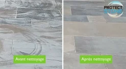 Protect stone Décapant Voile de Ciment et mousse Nettoyant puissant pour Pierre Naturelle, Marbre, Carrelage, Béton Int/Ext 5L (100m²) Sale