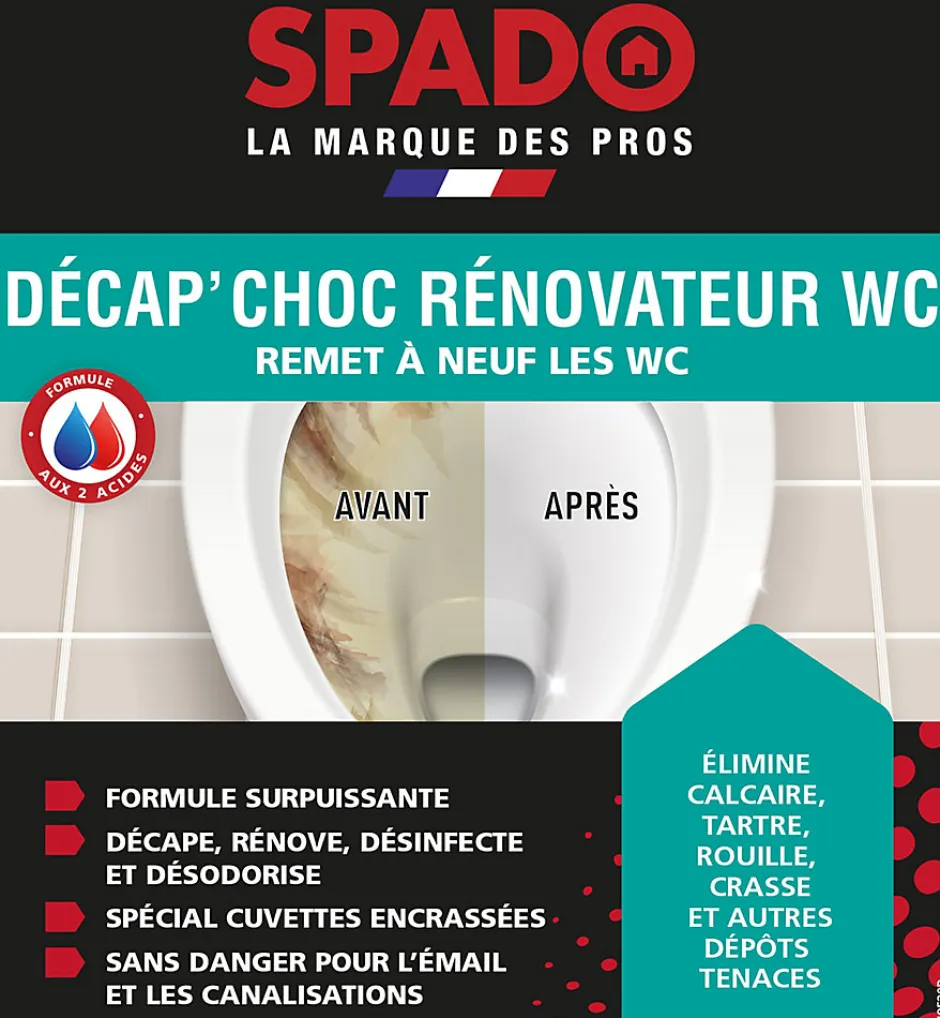 Spado Décap'choc rénovateur pour WC 3L