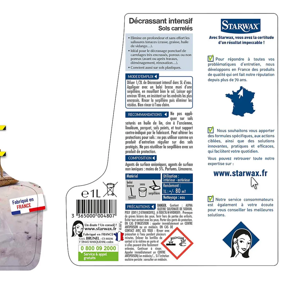 Starwax Décrassant intensif sols carrelés 1L