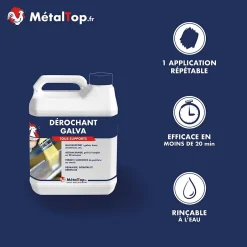 Metaltop Derochant Galva Aluminium Chrome Béton - 1 L - Métaltop Online