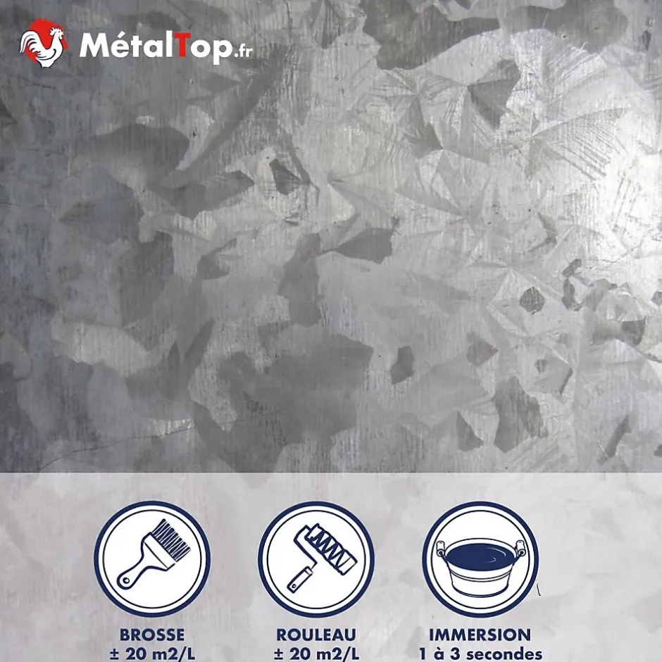 Metaltop Derochant Galva Aluminium Chrome Béton - 1 L - Métaltop Online