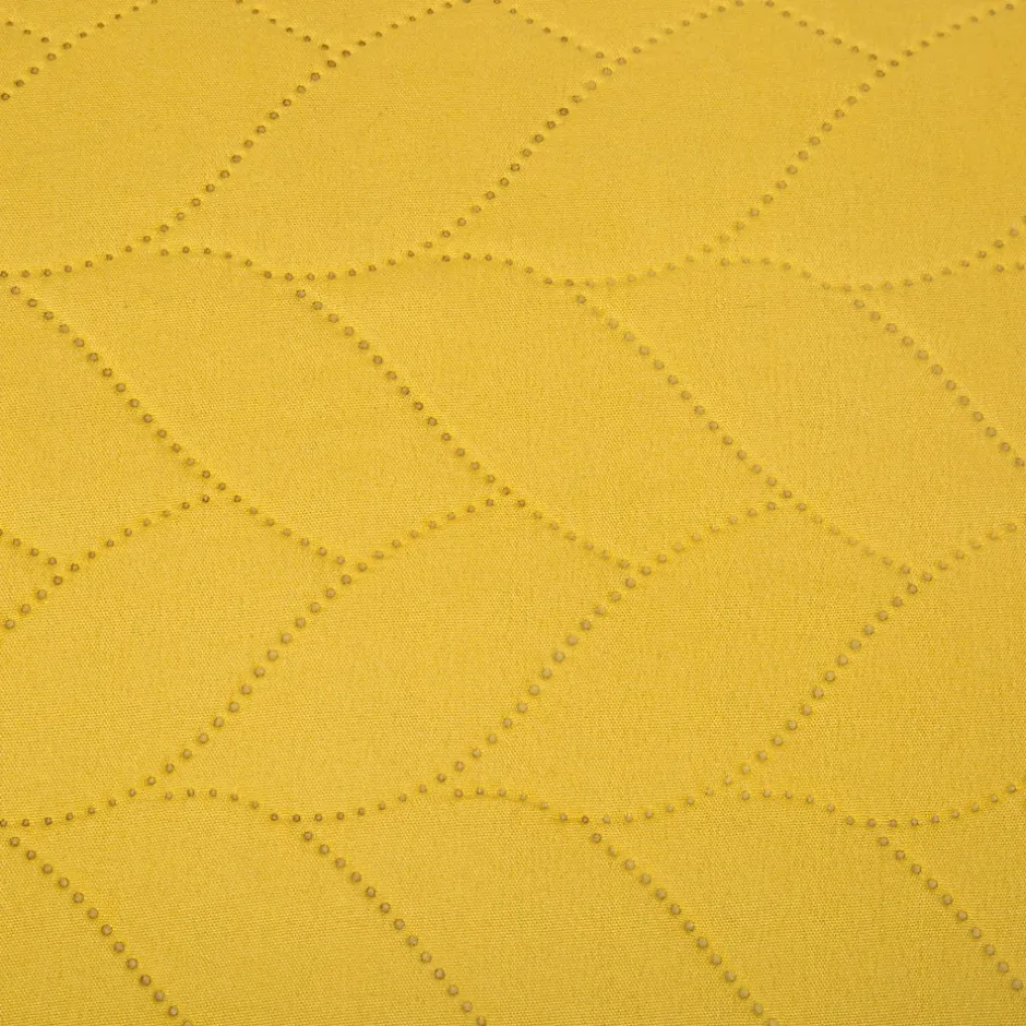 Atmosphera Créateur D'Intérieur Dessus de lit + 2 taies "Tressé" jaune moutarde - 260x240 cm - Atmosphera Clearance