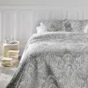 Atmosphera Dessus de lit 260 x 240 cm + 2 Taies 60 x 60 cm "Marie" - Gris