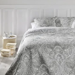 Atmosphera Dessus de lit 260 x 240 cm + 2 Taies 60 x 60 cm "Marie" - Gris