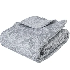 Atmosphera Dessus de lit 260 x 240 cm + 2 Taies 60 x 60 cm "Marie" - Gris