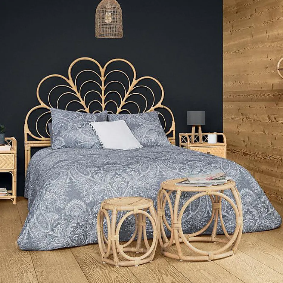 Atmosphera Dessus de lit 260 x 240 cm + 2 Taies 60 x 60 cm "Marie" - Gris
