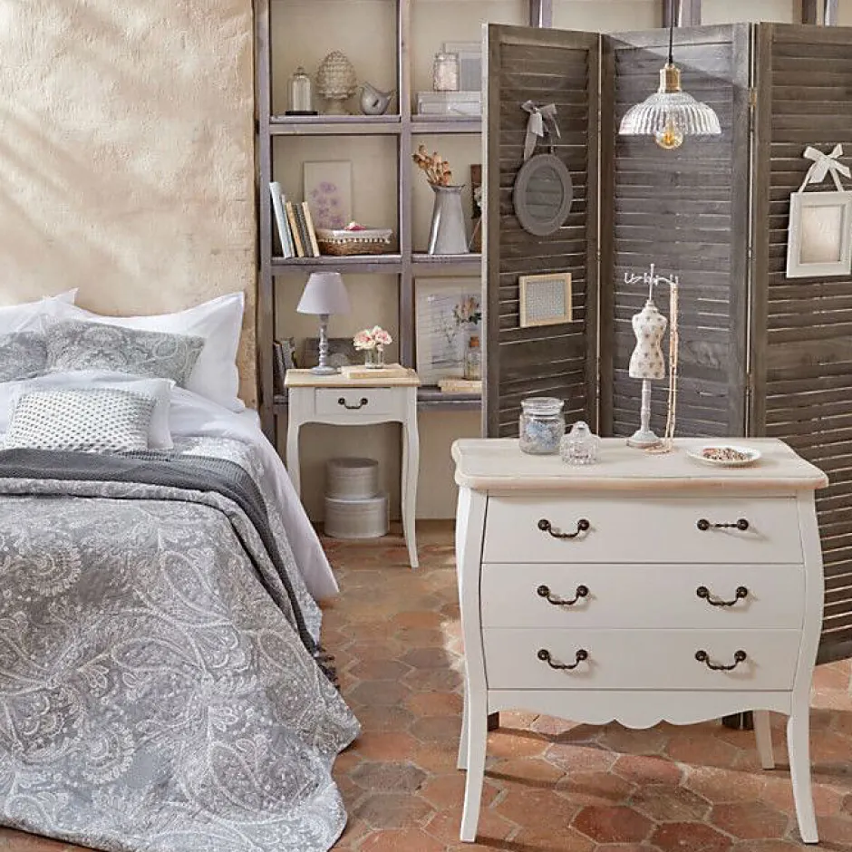 Atmosphera Dessus de lit 260 x 240 cm + 2 Taies 60 x 60 cm "Marie" - Gris