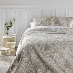 Atmosphera Dessus de lit 260 x 240 cm + 2 Taies 60 x 60 cm "Marie" - Lin