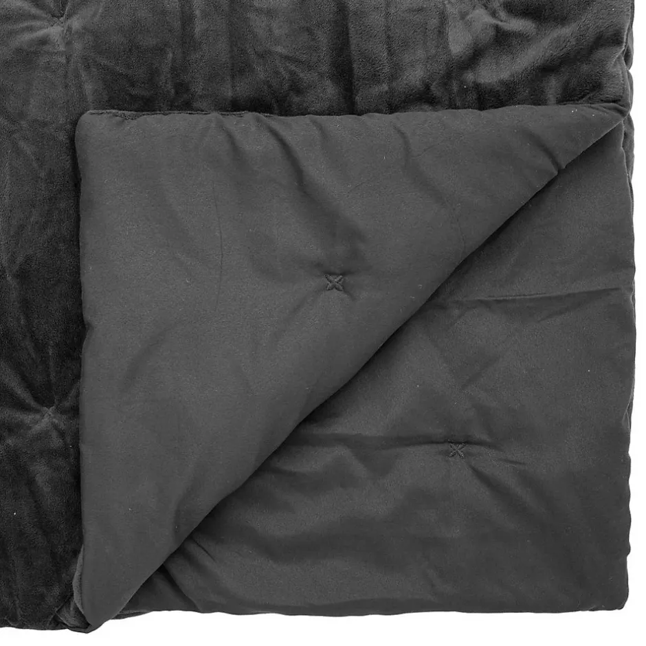 Atmosphera Créateur D'Intérieur Dessus de lit Baklo en velours 240x260cm gris foncé - Atmosphera Clearance