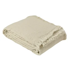 Dessus de lit gaze de coton (270x250 cm - Gris Galet)