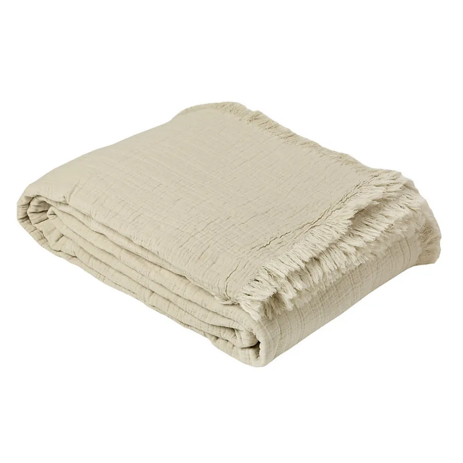 Dessus de lit gaze de coton (270x250 cm - Gris Galet)