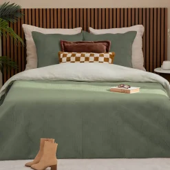Atmosphera Créateur D'Intérieur Dessus de lit Lilou vert céladon 260x240cm - Atmosphera