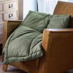 Toison d'Or Dessus de lit matelassé peau de pêche Oekotex (220x240 cm - Vert) Hot