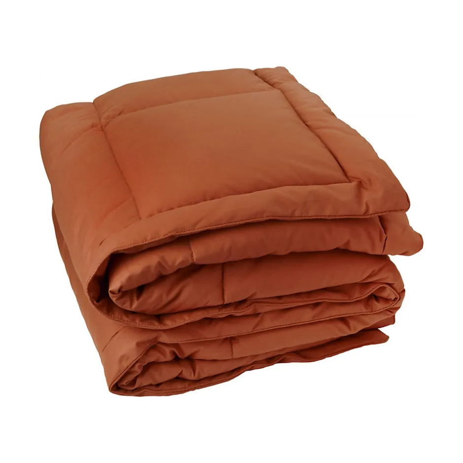 Toison d'Or Dessus de lit matelassé peau de pêche Oekotex (240x260 cm - Terracotta)