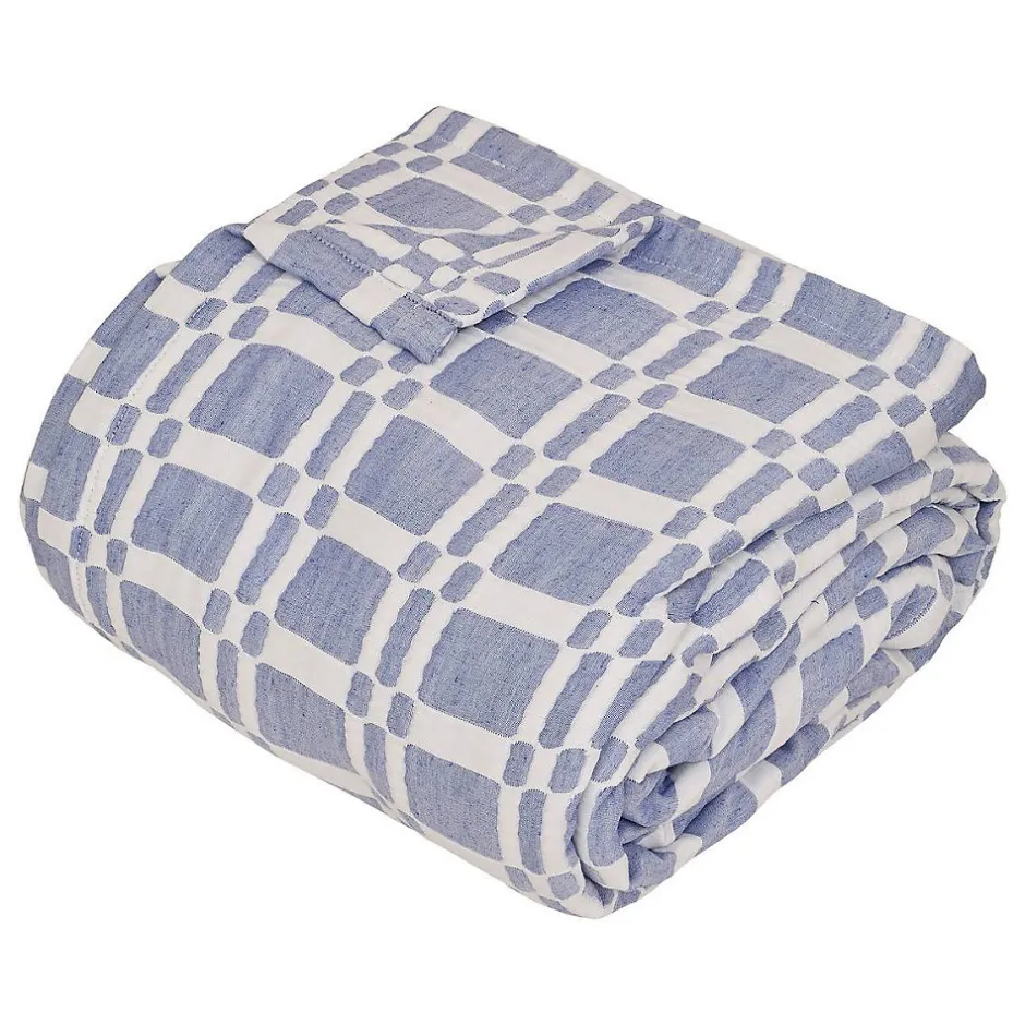 Atmosphera Créateur D'Intérieur Dessus de lit Nuvia bleu indigo 260x240cm - Atmosphera