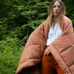 Linnea Dessus de lit polyester microfibre 260x240 cm LAZY orange ocre