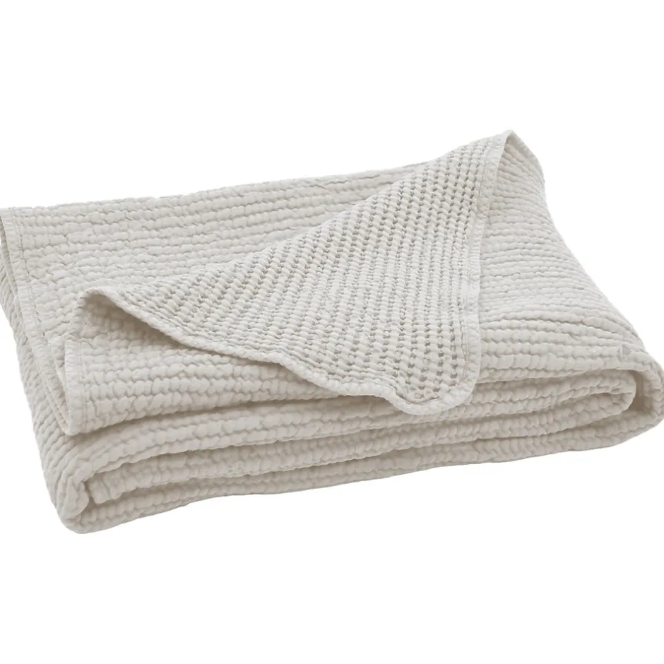Linnea Dessus de lit réversible 180x250 cm JAIPUR en coton beige craie