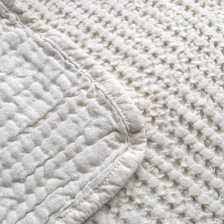 Linnea Dessus de lit réversible 180x250 cm JAIPUR en coton beige craie