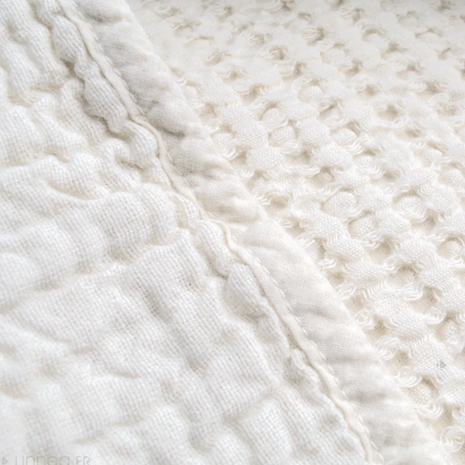 Linnea Dessus de lit réversible 270x250 cm JAIPUR en coton blanc