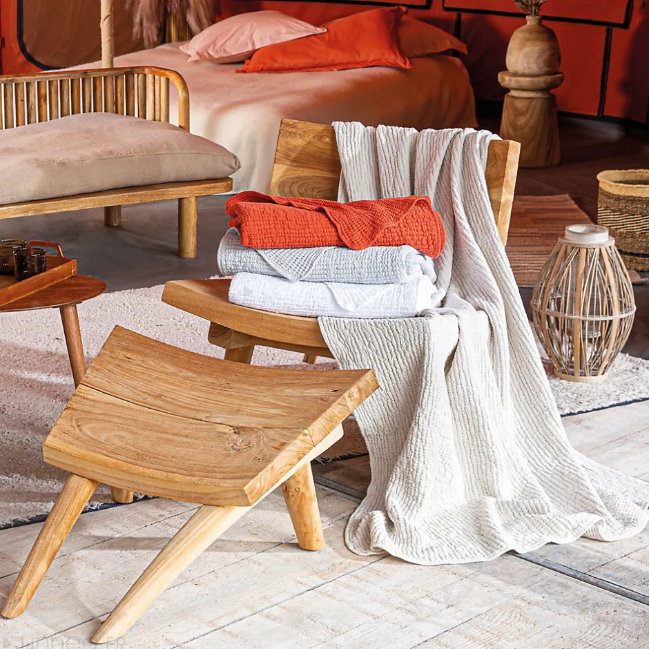 Linnea Dessus de lit réversible 270x250 cm JAIPUR en coton blanc