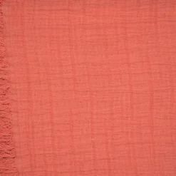 Linnea Dessus de lit 180x250 cm BREHAT 100% gaze de coton orange corail New