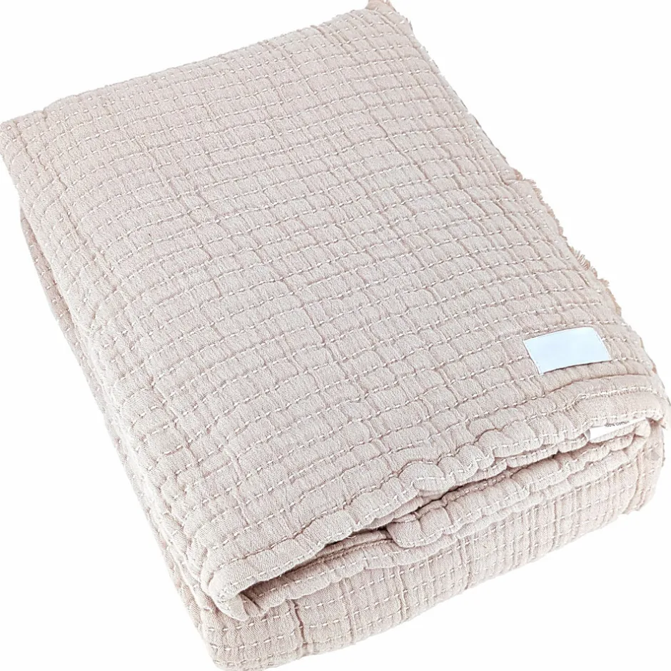 Linnea Dessus de lit 180x250 cm en coton lavé SEVILLE blanc latte