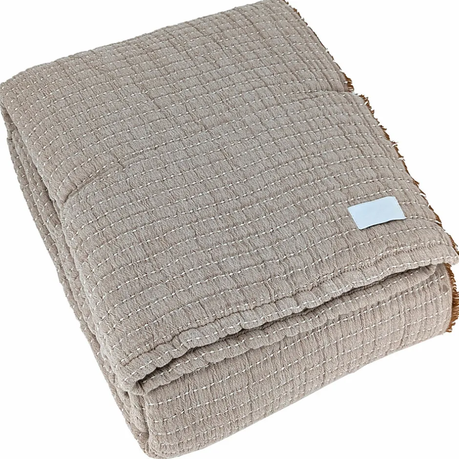 Linnea Dessus de lit 230x250 cm en coton lavé SEVILLE gris bronze Clearance