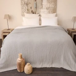Linnea Dessus de lit 270x250 cm en coton lavé SEVILLE gris bronze Online